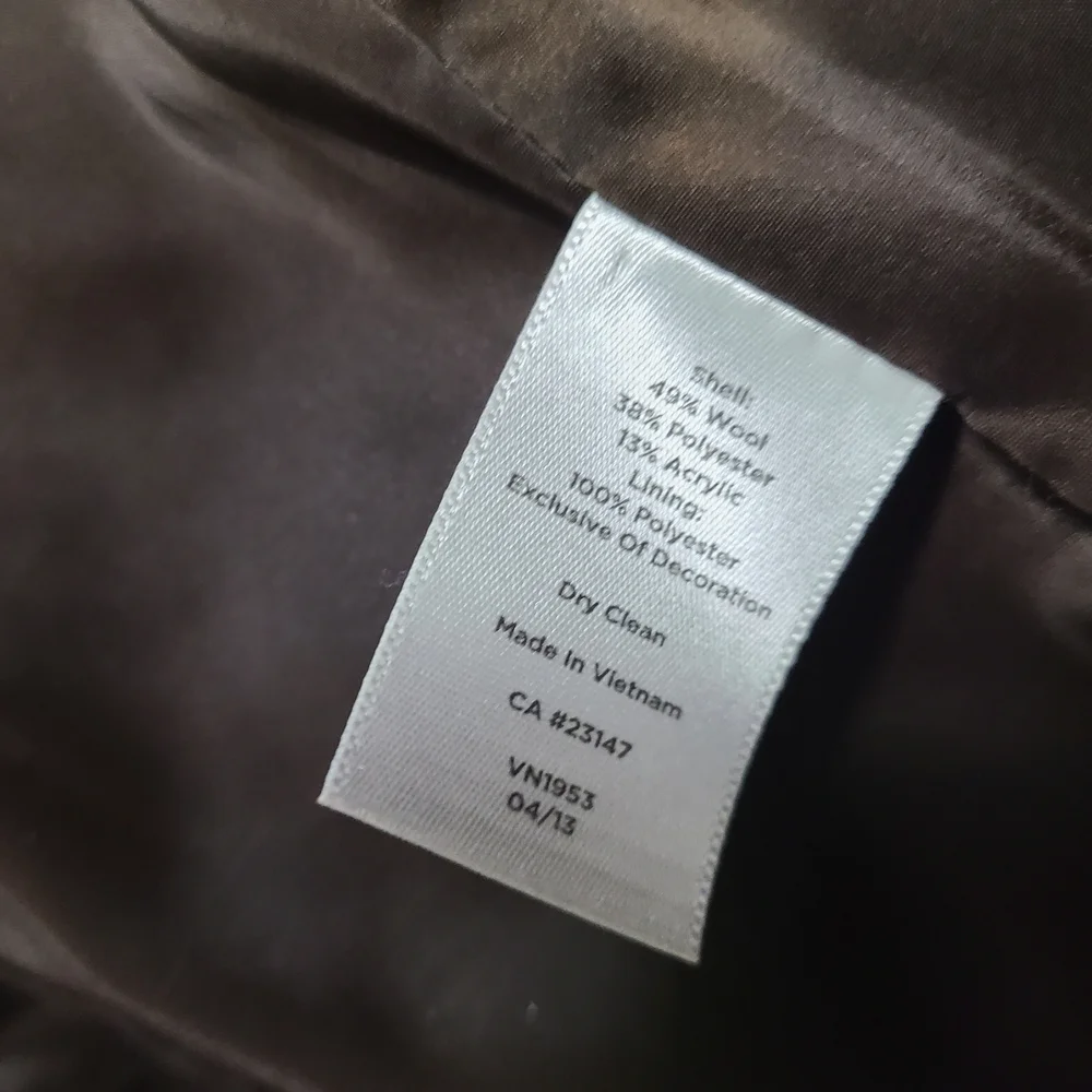 Talbots Tweed Orange Black Wool Blend Women's Jacket 12P‎ Career Preppy